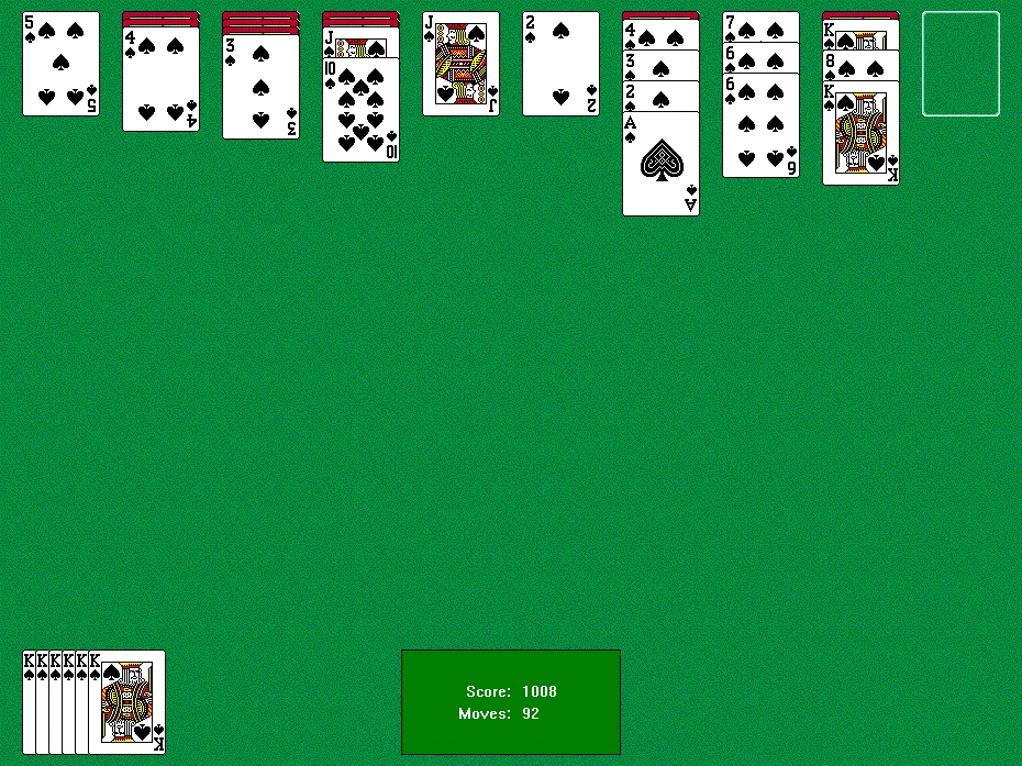 Solitaire green felt klondike